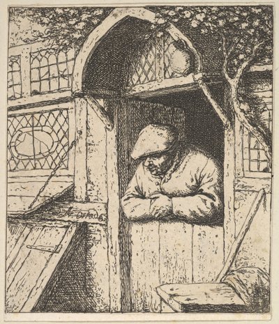 Peasant Leaning on Door by Adriaen Jansz. van Ostade