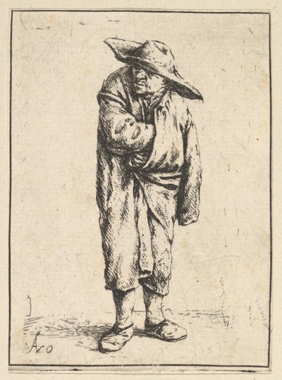 Peasant Wrapped in his Cloak by Adriaen Jansz. van Ostade