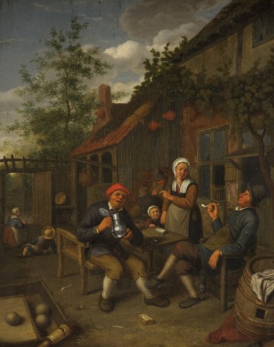 Peasants Drinking Outside an Inn by Adriaen Jansz. van Ostade
