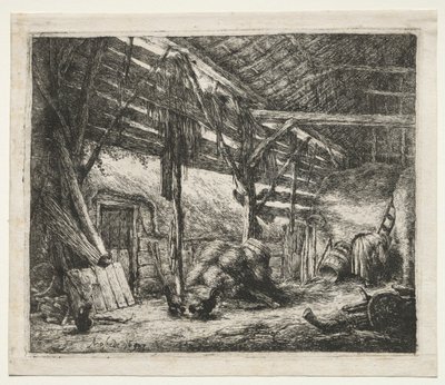 The Barn by Adriaen Jansz. van Ostade