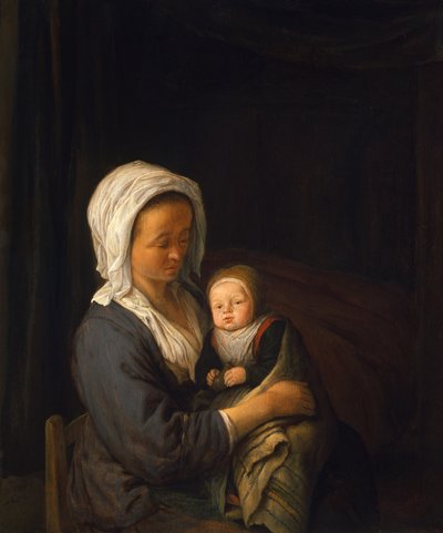 Woman Holding a Child in her Lap by Adriaen Jansz. van Ostade