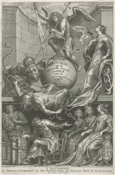 Allegorical Title Page with the Defeated Envy by Adriaen Lommelin