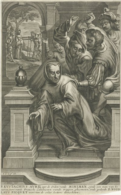 Eustachius Avril Thrown Down the Stairs by Calvinists by Adriaen Millaert