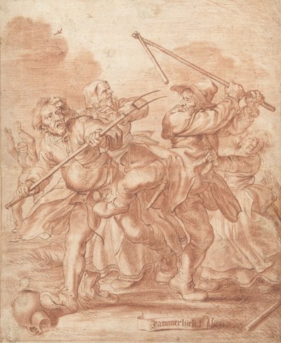 Fighting Peasants by Adriaen Pietersz van de Venne