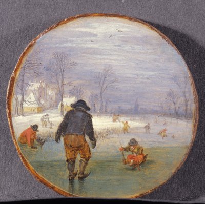 Skaters in a landscape by Adriaen Pietersz van de Venne