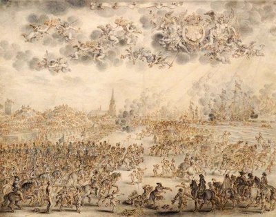 The Departure of Charles II from Scheveningen by Adriaen Pietersz van de Venne