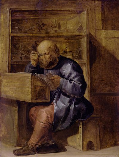The Proofreader Cornelis Kiel at Work by Adriaen Pietersz. van de Venne