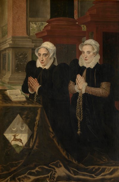 Calvary and the Family of Gillis de Smidt and Maria de Deckere by Adriaen Thomasz Key