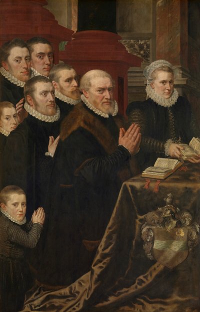Calvary and the Family of Gillis de Smidt and Maria de Deckere by Adriaen Thomasz Key