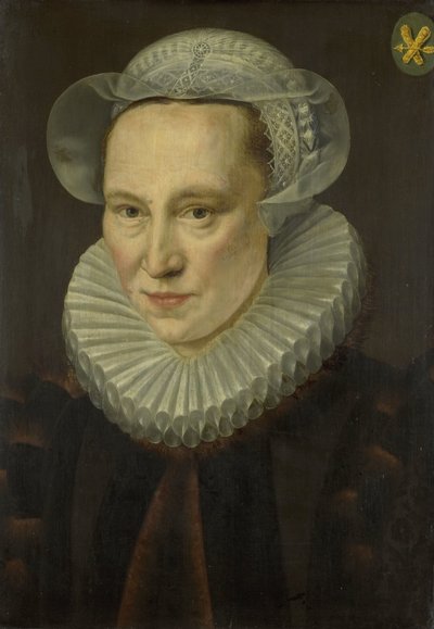 Portrait of Grietje Pietersdr Codde (died 1607) by Adriaen Thomasz. Key