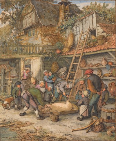 Scraping a Pig by Adriaen van Ostade