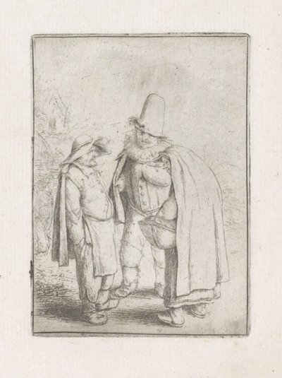 Man with Ruff Collar with a Peasant Couple by Adriaen van Ostade