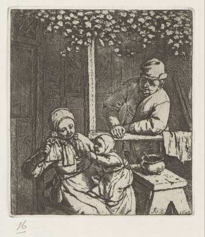 Mother with Child on Lap Reaching for a Doll by Adriaen van Ostade