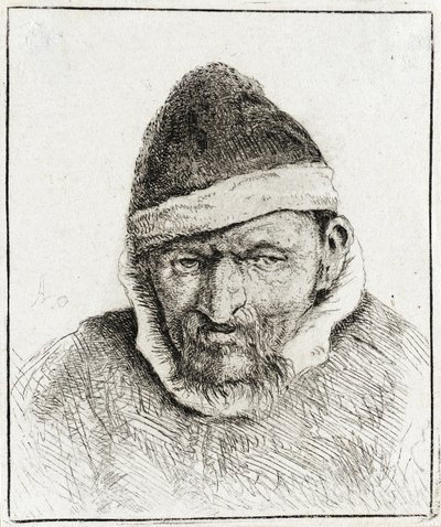 Peasant in a Pointed Fur Cap by Adriaen van Ostade