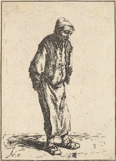 Peasant with Hands Behind his Back by Adriaen van Ostade