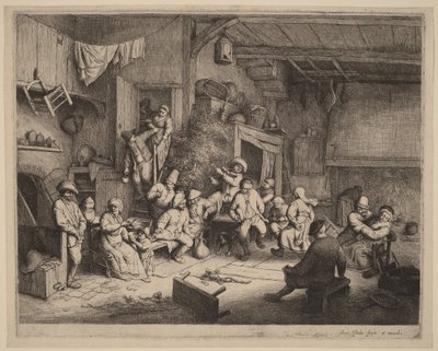 Peasants Feasting at an Inn by Adriaen van Ostade