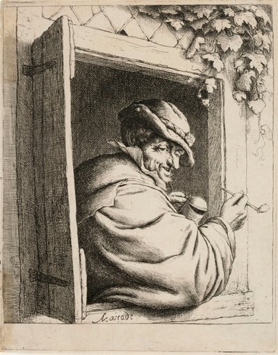 Pipe Smoker at the Window by Adriaen van Ostade
