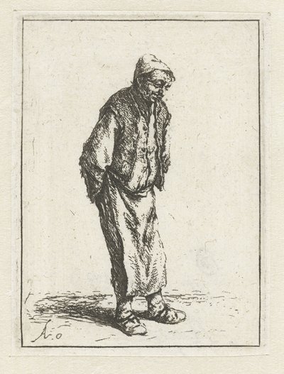 Standing Farmer with Hands on Back (The Beggar with Hands on Back) by Adriaen van Ostade