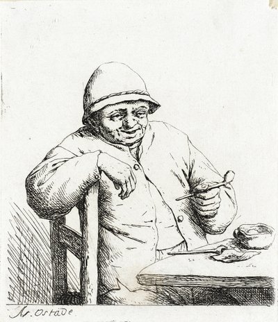 The Smoker Leaning on the Back of a Chair by Adriaen van Ostade