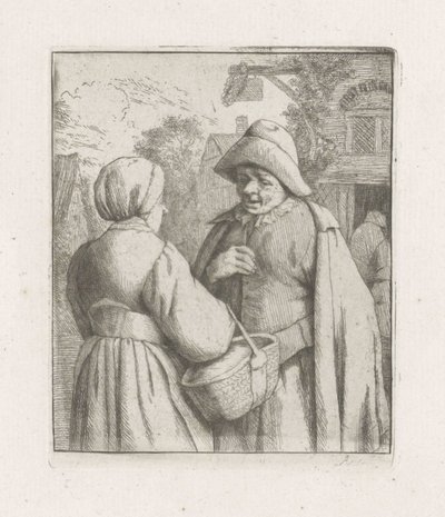 Woman and Man in Conversation by Adriaen van Ostade