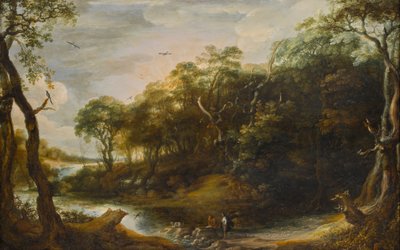 Landscape with the Angel Raphael and Tobias Who is Cutting Open the Fish (Tobit 6,1-5) by Adriaen van Stalbemt