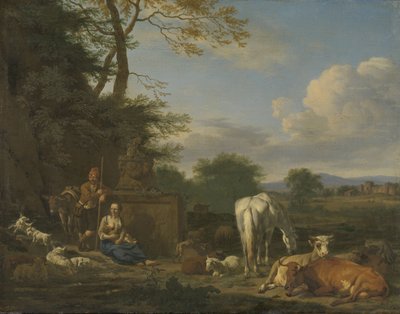 Arcadian Landscape with resting Shepherds and Animals, 1664 by Adriaen van de Velde