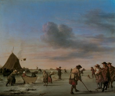 Golfers on the Ice near Haarlem, 1668 by Adriaen van de Velde