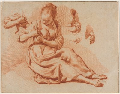 Seated Woman Searching for Fleas by Adriaen van de Velde