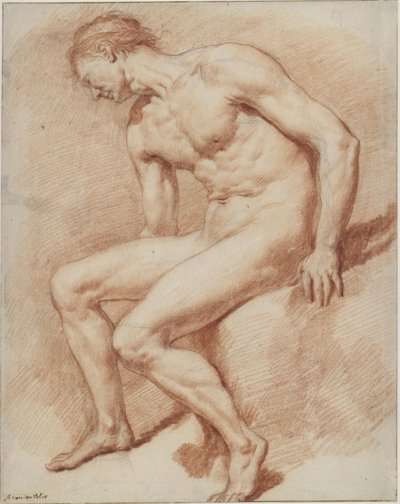Seated Male Nude by Adriaen van de Velde