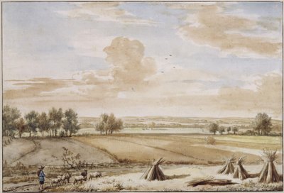 Summer Lowland Landscape with Ripe Grain Fields by Adriaen van de Velde