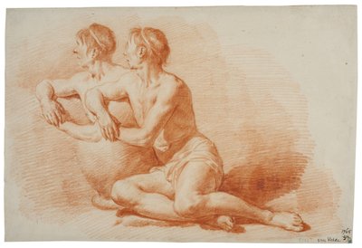 Study of a Male Nude Seated on the Ground by Adriaen van de Velde