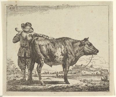 Young Herdsman with a Bull, from Different Animals by Adriaen van de Velde