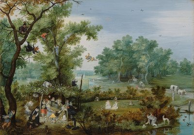 Gallant Society in a Garden Arbor. 1615 by Adriaen van de Venne