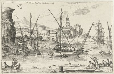 Harbor (Harbor View in the South, Landscapes, Series Two) by Adriaen van der Kabel