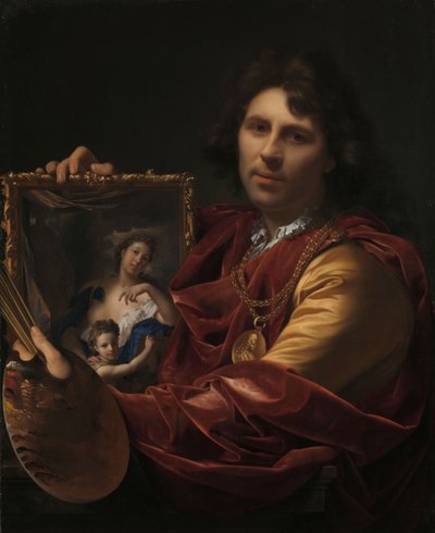 Self-Portrait with the Portrait of His Wife, Margaretha van Rees, and Their Daughter Maria by Adriaen van der Werff