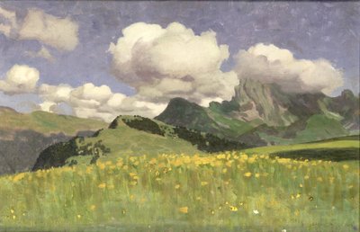 A Field of Marigolds, Lower Alps, 1902 by Adrian Scott Stokes
