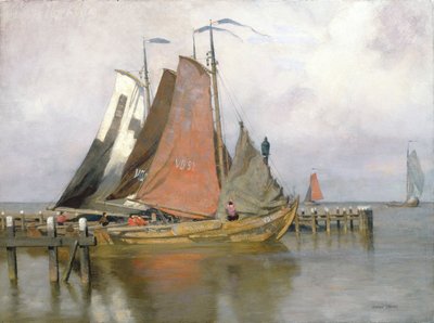 Fishing Boats Leaving Zuyderzee Port, 1899 by Adrian Scott Stokes