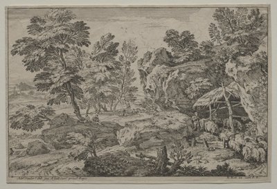 Landscape with Shepherds and Two Flocks by Adrian van der Cabel