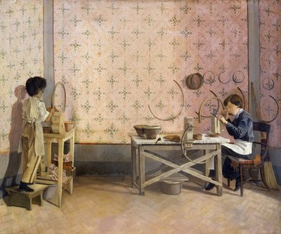 Children Working in Alabaster by Adriano Cecioni