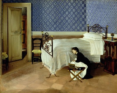 Interior with a figure by Adriano Cecioni