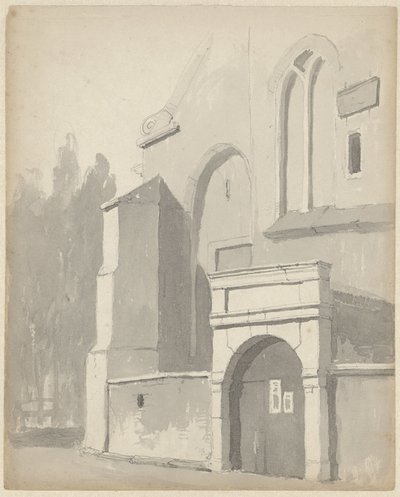 View of a Church Entrance Gate by Adrianus Eversen