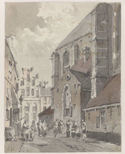 View of Amersfoort, Right Part of St. Joriskerk by Adrianus Eversen