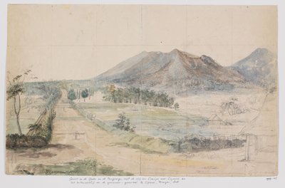 View of the Volcanoes Gede and Pangrango, Road Cianjur-Cipanas and the Governor-General