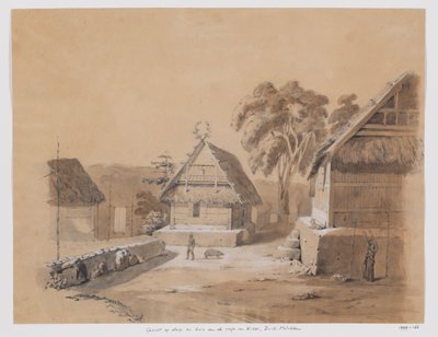 View of the Village and House of the Raja of Kisar, South Moluccas by Adrianus Johannes Bik