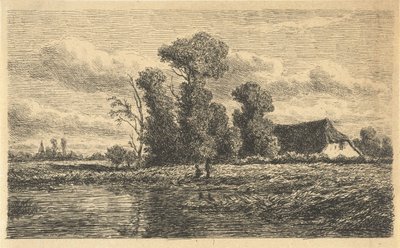 Landscape with Ditch and Farm by Adrianus van Everdingen