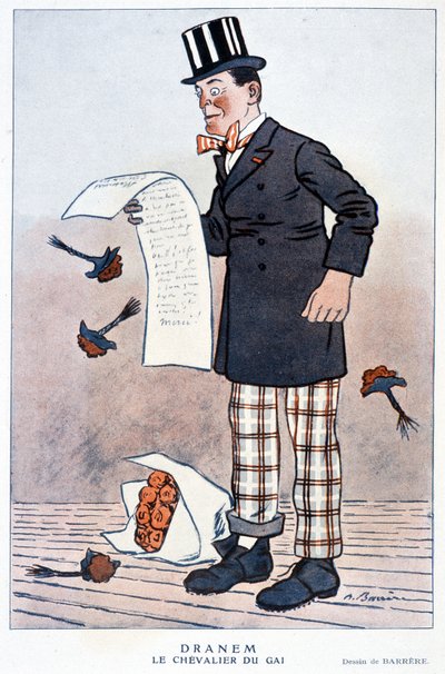 Cartoon by Jules Renard (1864-1910), French Writer, by Barrère, A. 1923 by Adrien Barrere