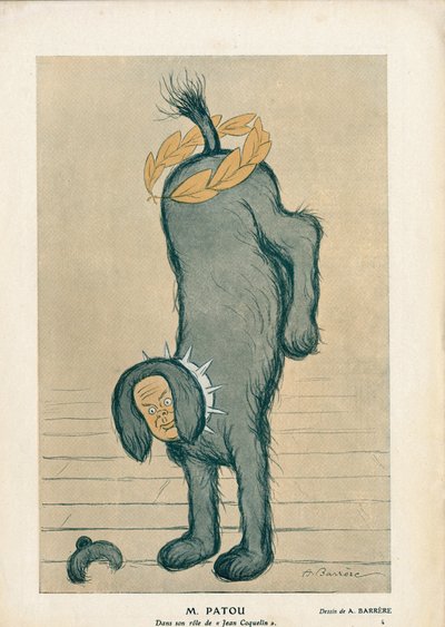Character of the piece “Chantecler” by Edmond Rostand Jean Coquelin in the role of the dog Patou - Fantasio by Adrien Barrere