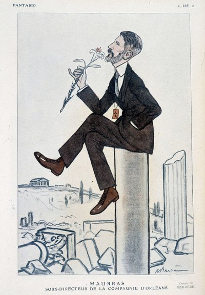 Charles Maurras, French Politician and Writer (1868-1952), Deputy Director of the Orleans Campaign - Illustration by Adrien Barrere in 