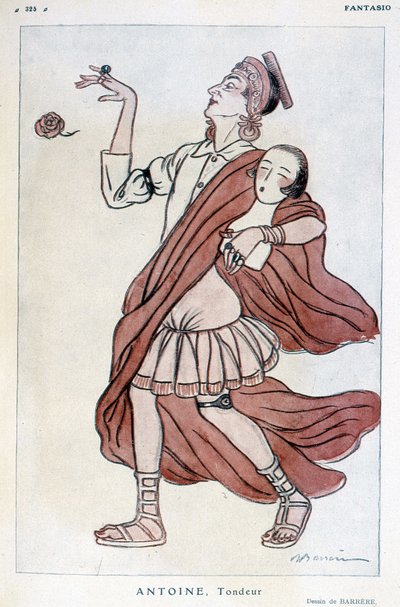 Comedy drawing by Barrere on Andre Antoine, French director, theorist actor and theatre director - in 