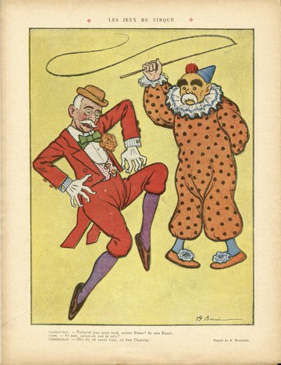 Illustration of A Barrere in Le Rire, 22/02/13 - Circus Games - Clemenceau George, Pams Jules, Circus, Carnival/Game/Circus by Adrien Barrere